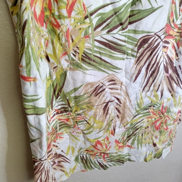 J. Jill Dress Shift Sundress Linen Tropical Palms Pockets Sz S Petite - Picture 4 of 10